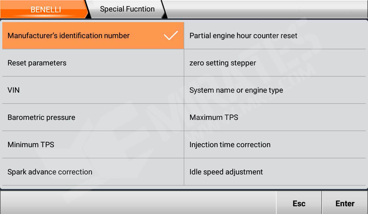 OBDStar MS80 Special Function BENELLI