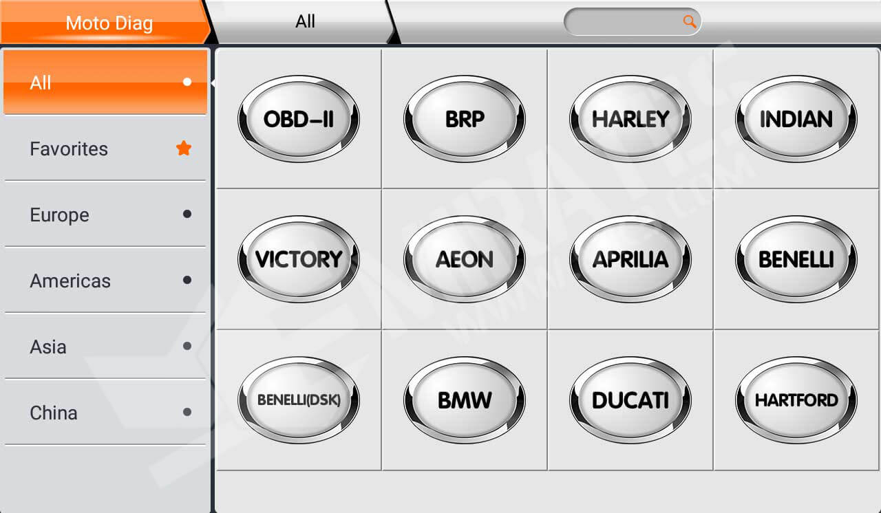 OBDStar MS80 Main Page Brand Supported All