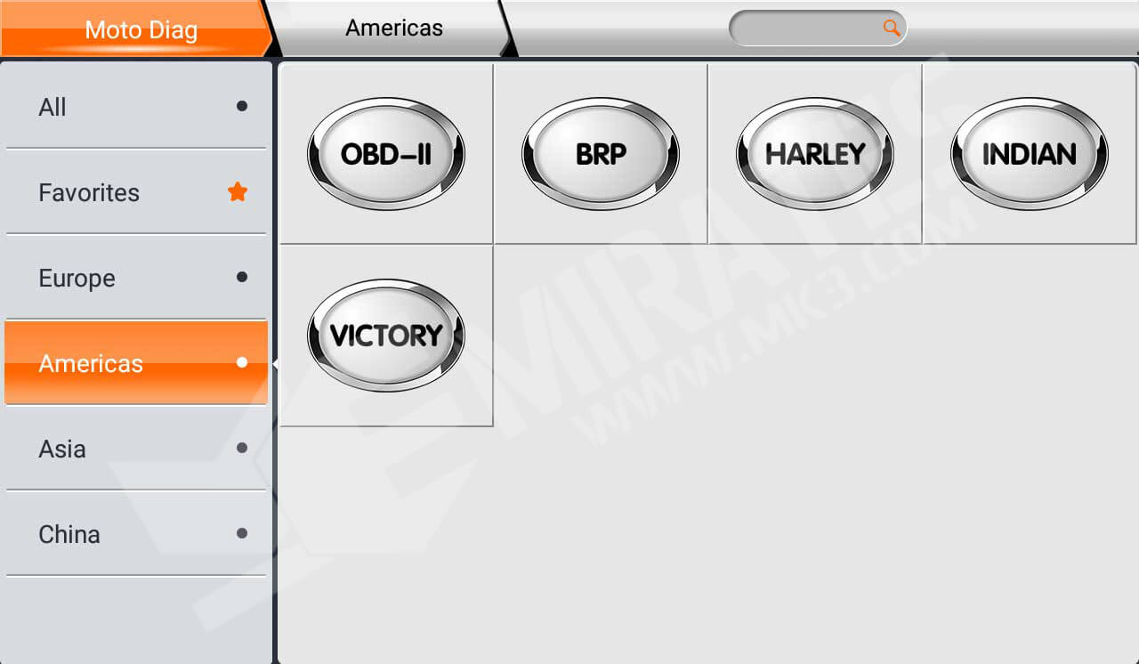 OBDStar MS80 Main Page Brand Supported Americans