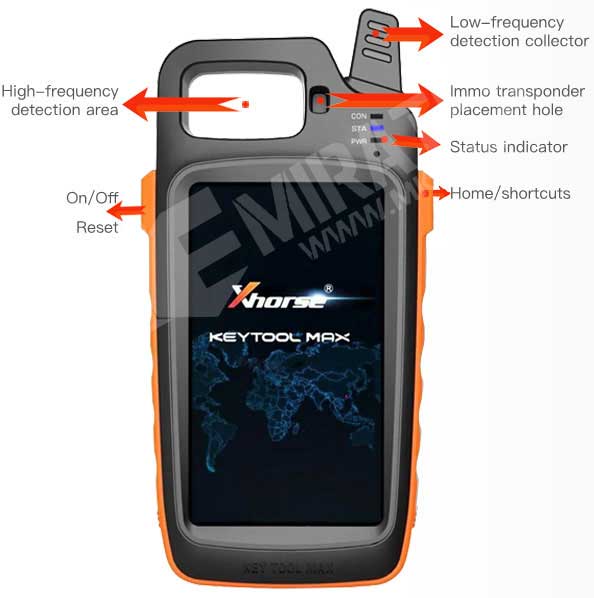 Contents of the Xhorse VVDI Key Tool Max Appearance from the Front VVDI-Key-Tool-Max-Appearance