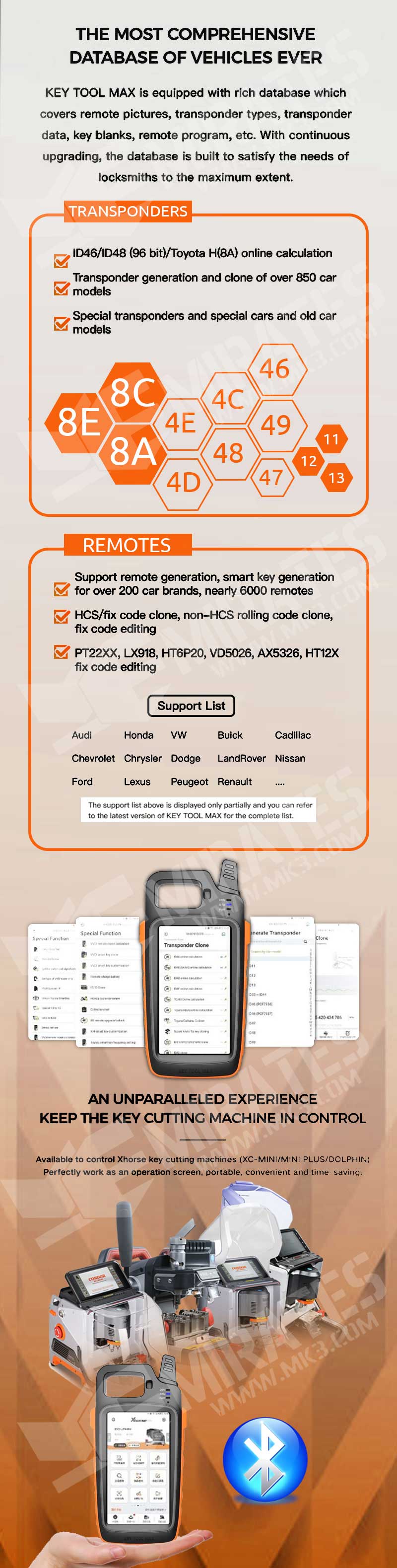 Xhorse VVDI Key Tool Max Rich DataBase Transponders Remotes Xhorse VVDI Key Tool Max Comprehendive Database Vehicles