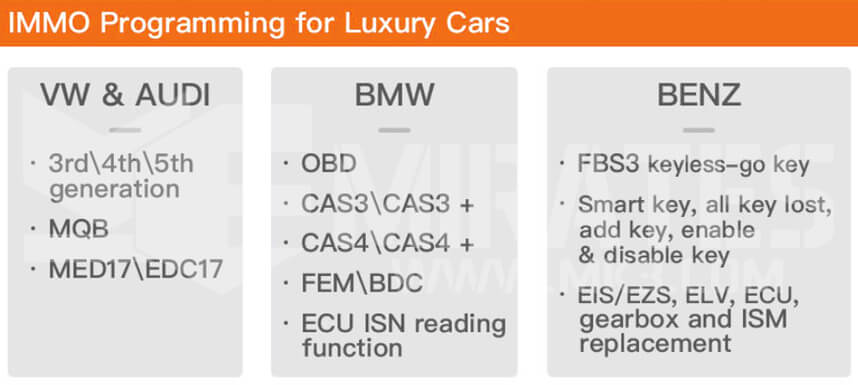 Support IMMO programming on luxury car brands - Benz, BMW, Audi, VW XHORSE-KEY-TOOL-PLUS-immo