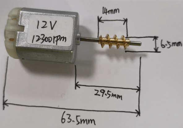  worm gear size:Φ =6.5mm*L=14mm