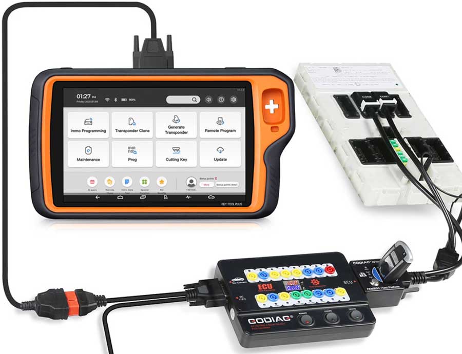 New GODIAG GT100 + New Generation Auto Tools OBD II Break Out Box ECU Connector with Electronic Current Display | Emirates Keys