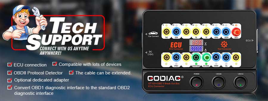 New GODIAG GT100 + New Generation Auto Tools OBD II Break Out Box ECU Connector with Electronic Current Display | Emirates Keys