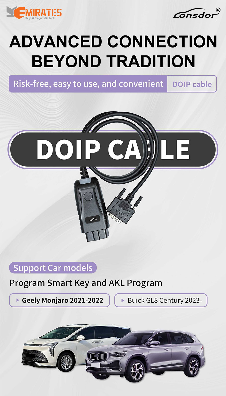 New Lonsdor DOIP Cable Used with Lonsdor K518 PRO / K518 PRO-FCV Program Smart Key and AKL Program Risk-free, easy to use and convenient | Emirates Keys