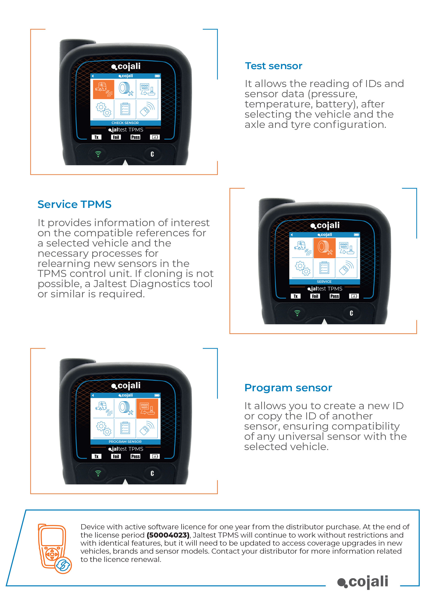 Jaltest TPMS Device For Reading, Checking And Programming TPMS Sensors 50004016