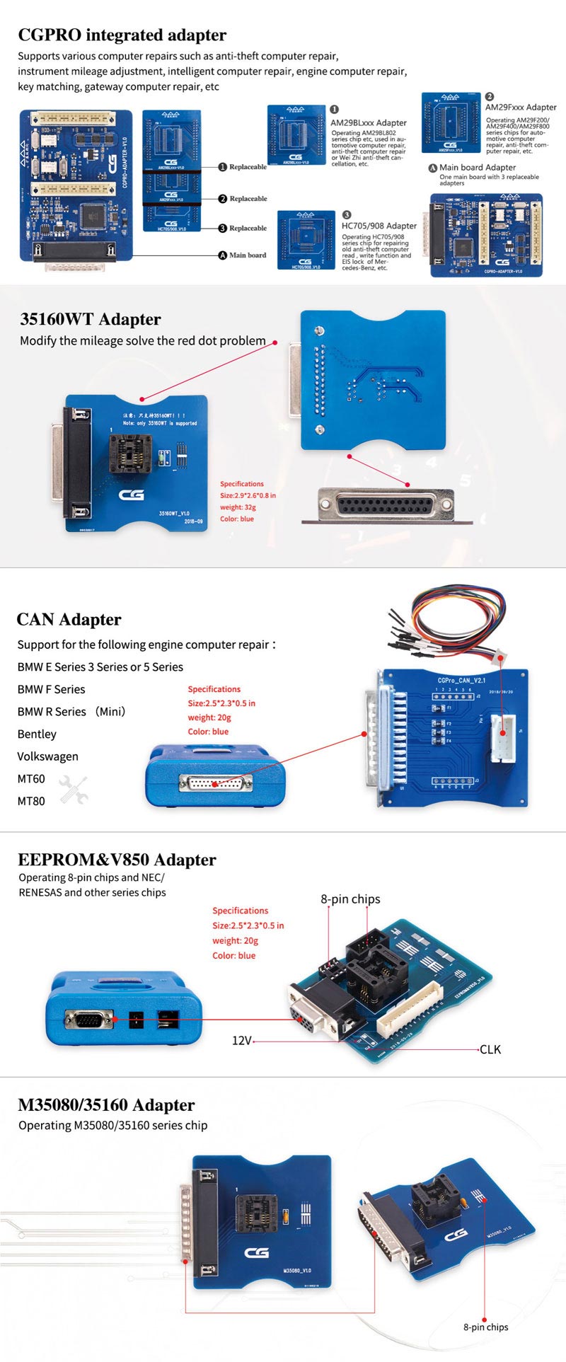 New CG Pro 9s12 Full Version Device  with All Adapters Multi-Function Programmer V2.2.5.0 | Emirates Keys