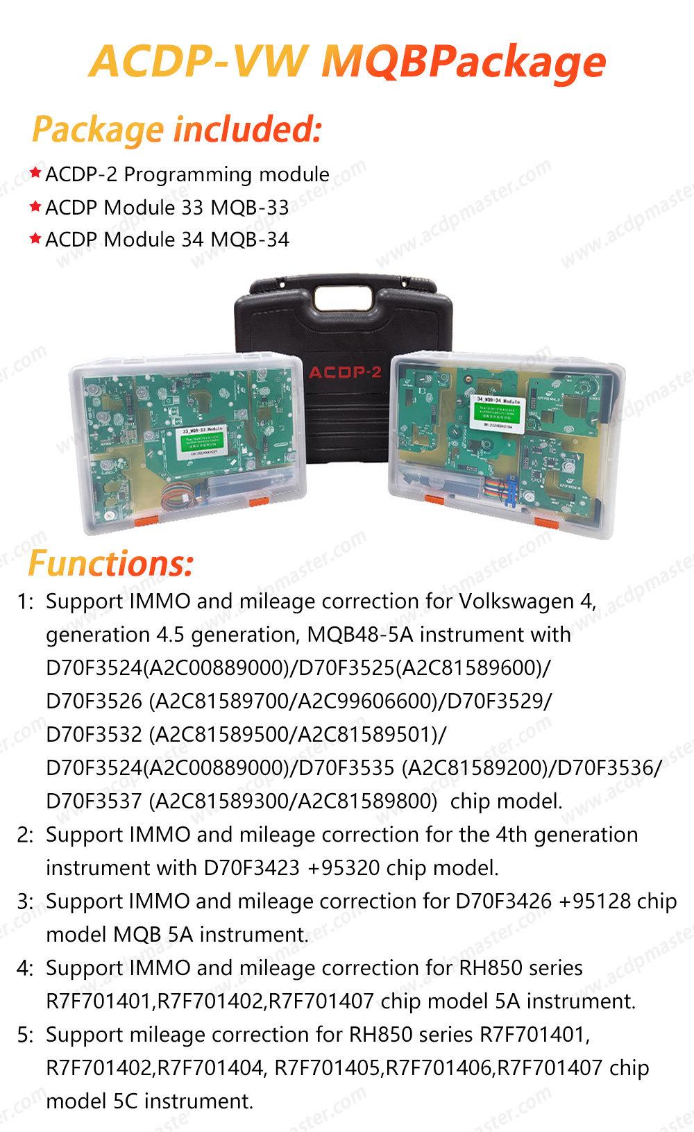 Yanhua ACDP VW MQB 48/49 5A/5C Package ( Yanhua Mini ACDP 2 Key Programming Master Basic + ACDP Module 34, VW MQB34 + ACDP MQB48 Module 33 ) | Emirates Keys